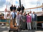 Mary Lou Finlay with some of the Festival organizing committee and the crew of the Fair Jeanne